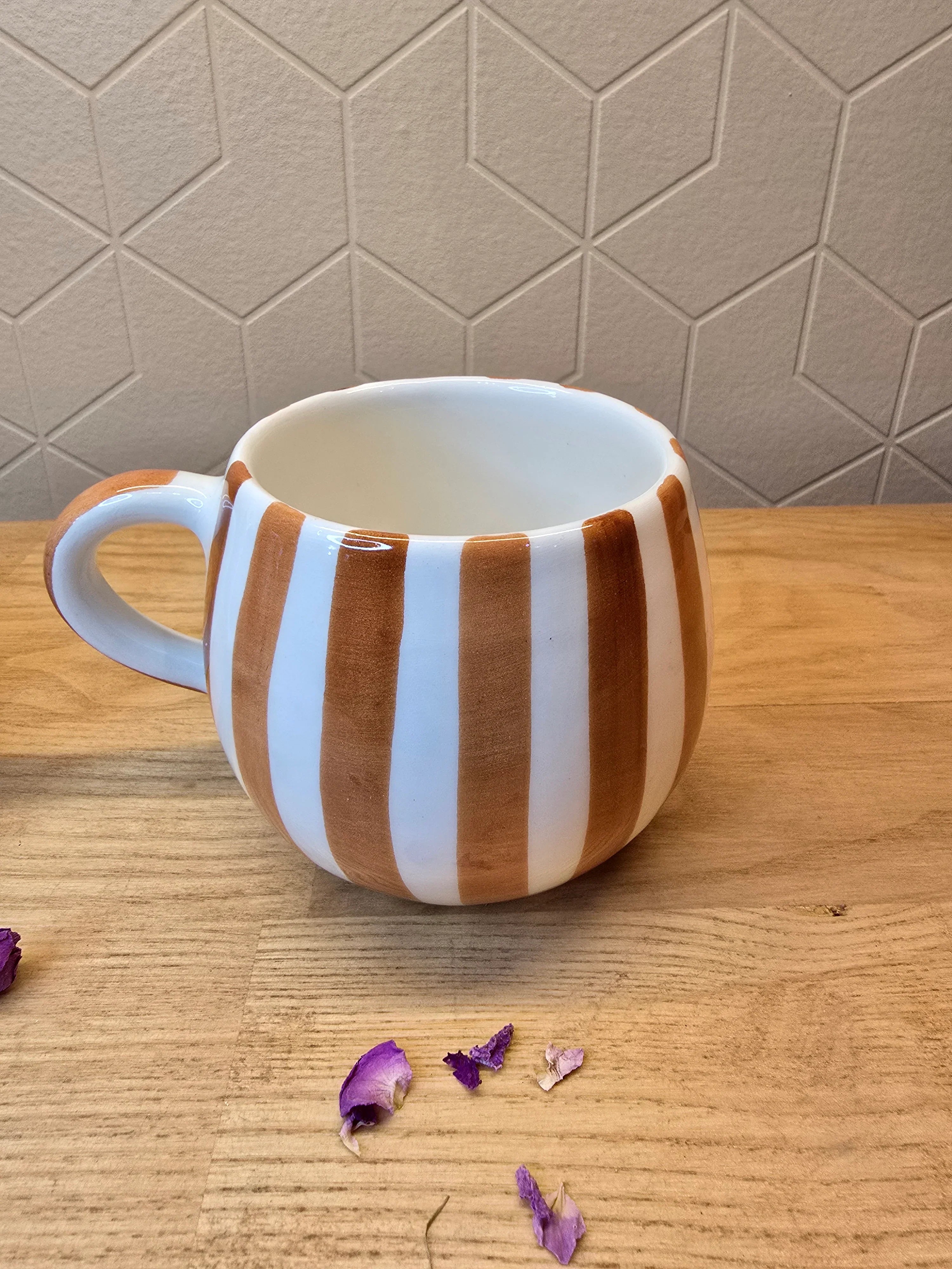 Mug Ourika Rayée Marron - Ij Beldi