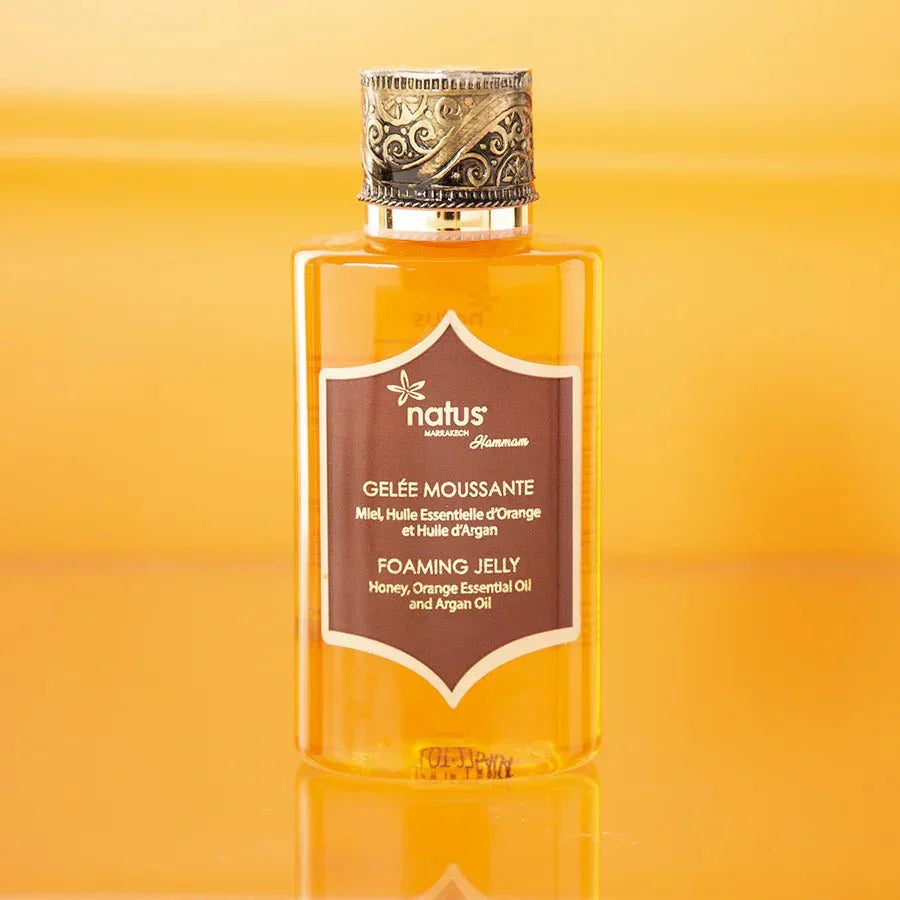 Gelée moussante Miel, Huile Essentielle d'Orange et Huile d'Argan 200 ml - Ij Beldi