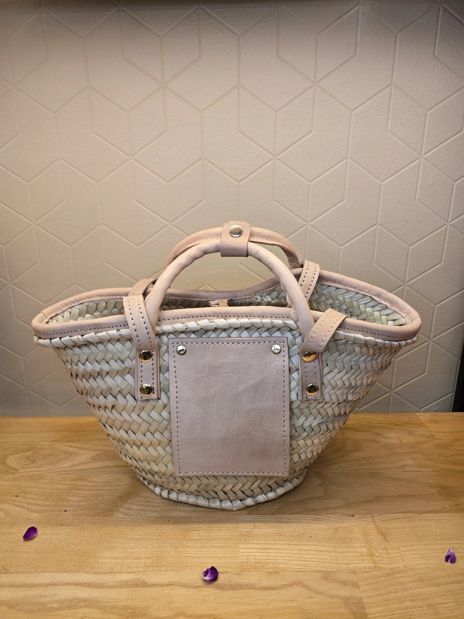 Mini Sac Panier Chic en Osier et Cuir - Ij Beldi