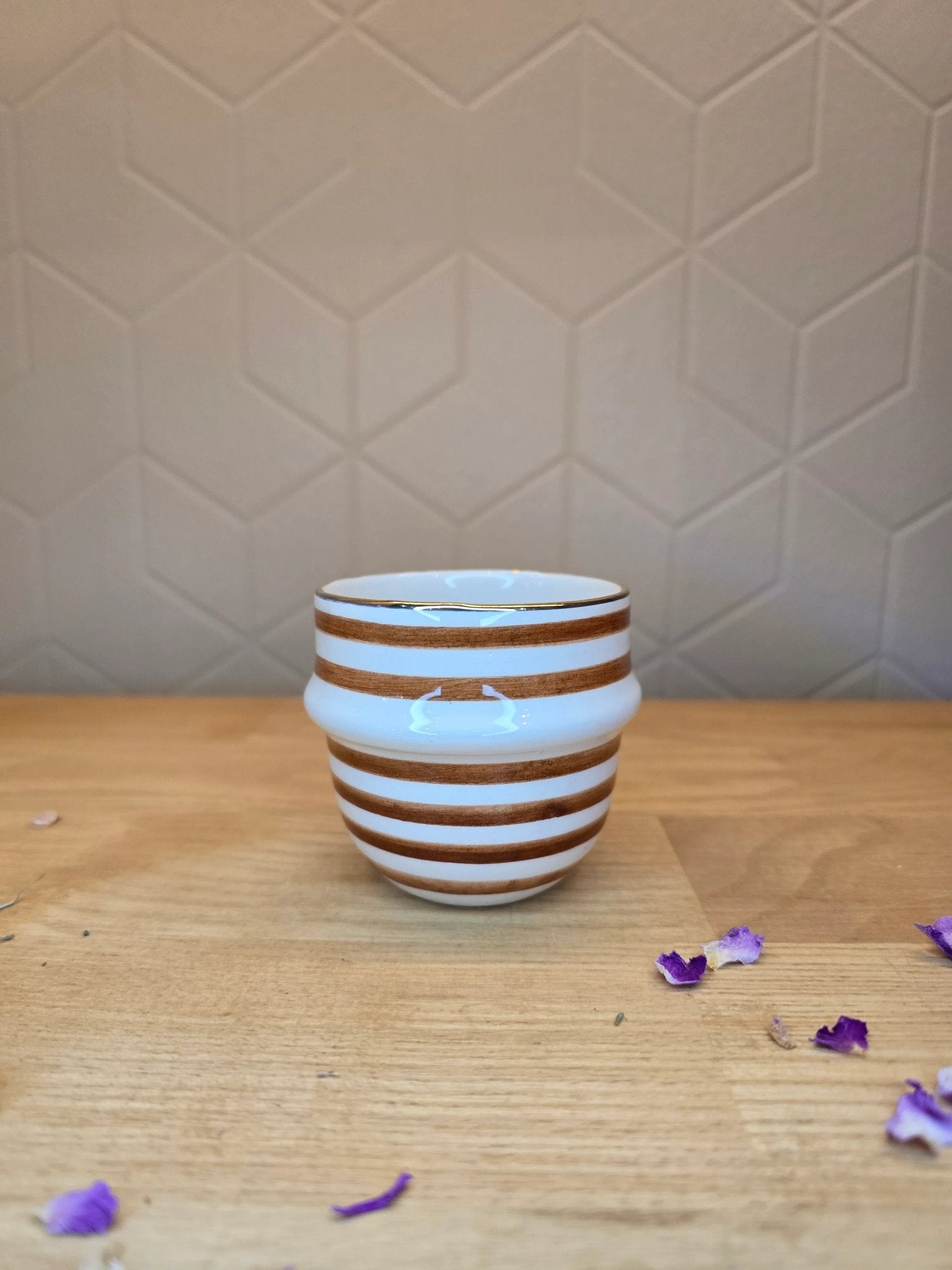 Mini Tasse à Expresso Rayé Gold - Ij Beldi