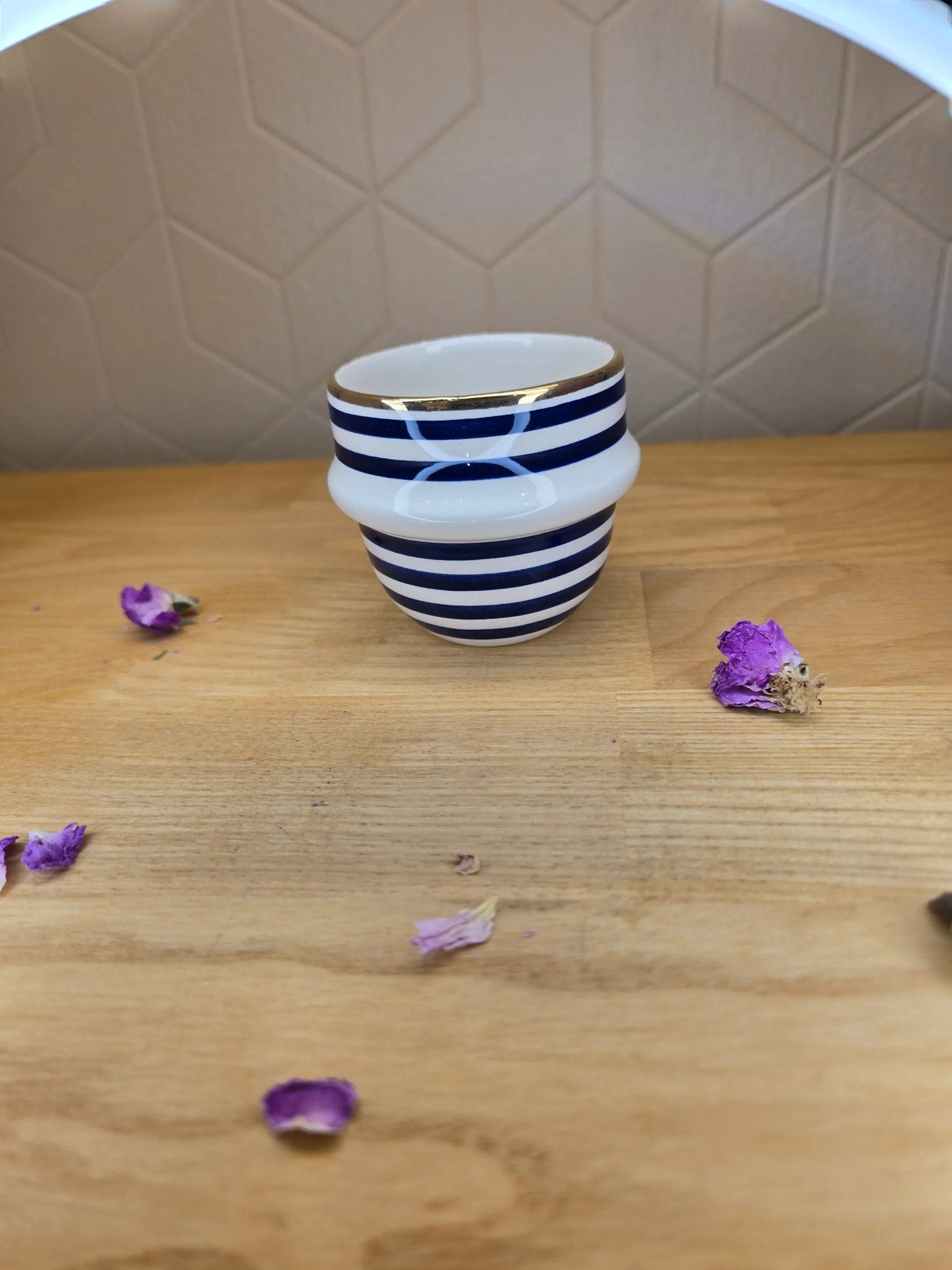 Mini Tasse à Expresso Rayé Gold - Ij Beldi