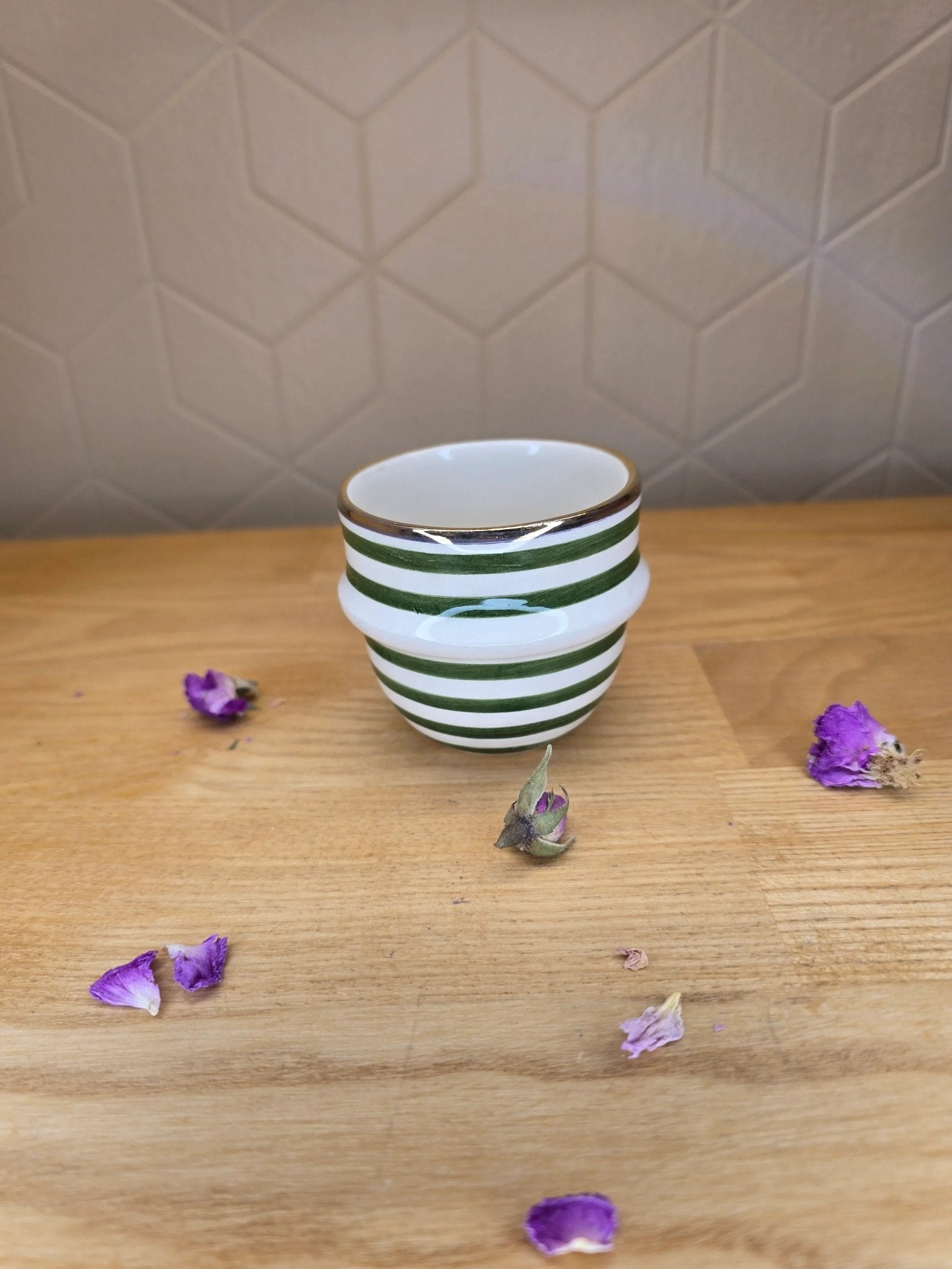 Mini Tasse à Expresso Rayé Gold - Ij Beldi