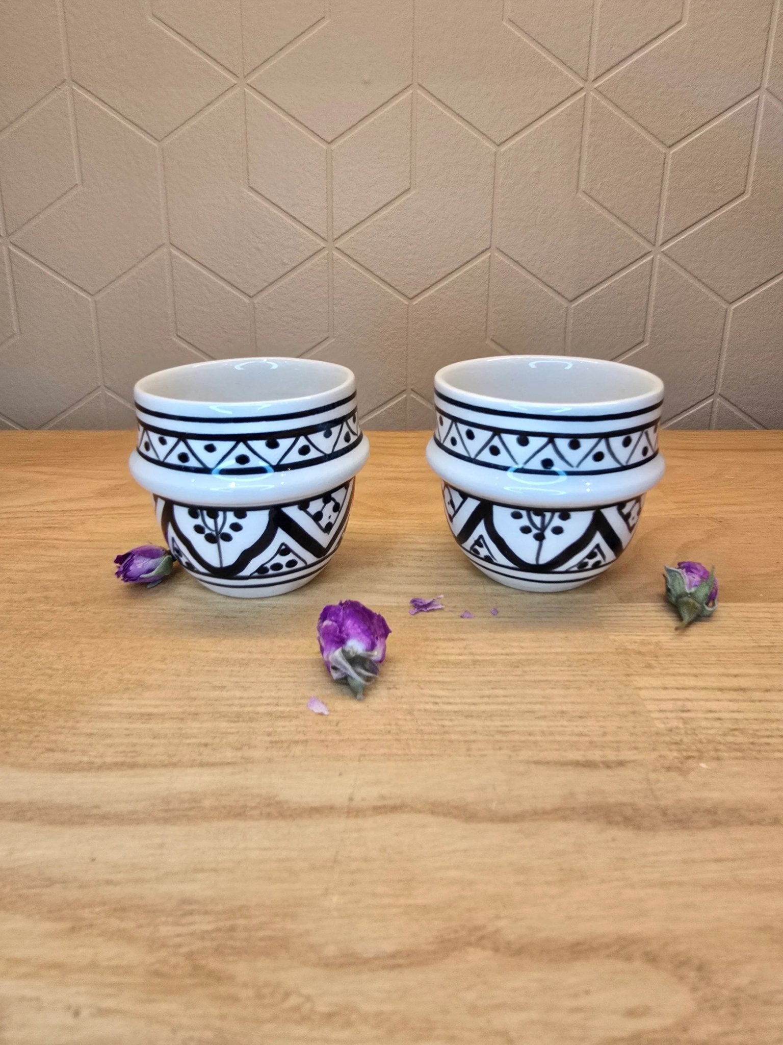 Mini Tasses à Expresso Beldi Noir et Blanc - Ij Beldi