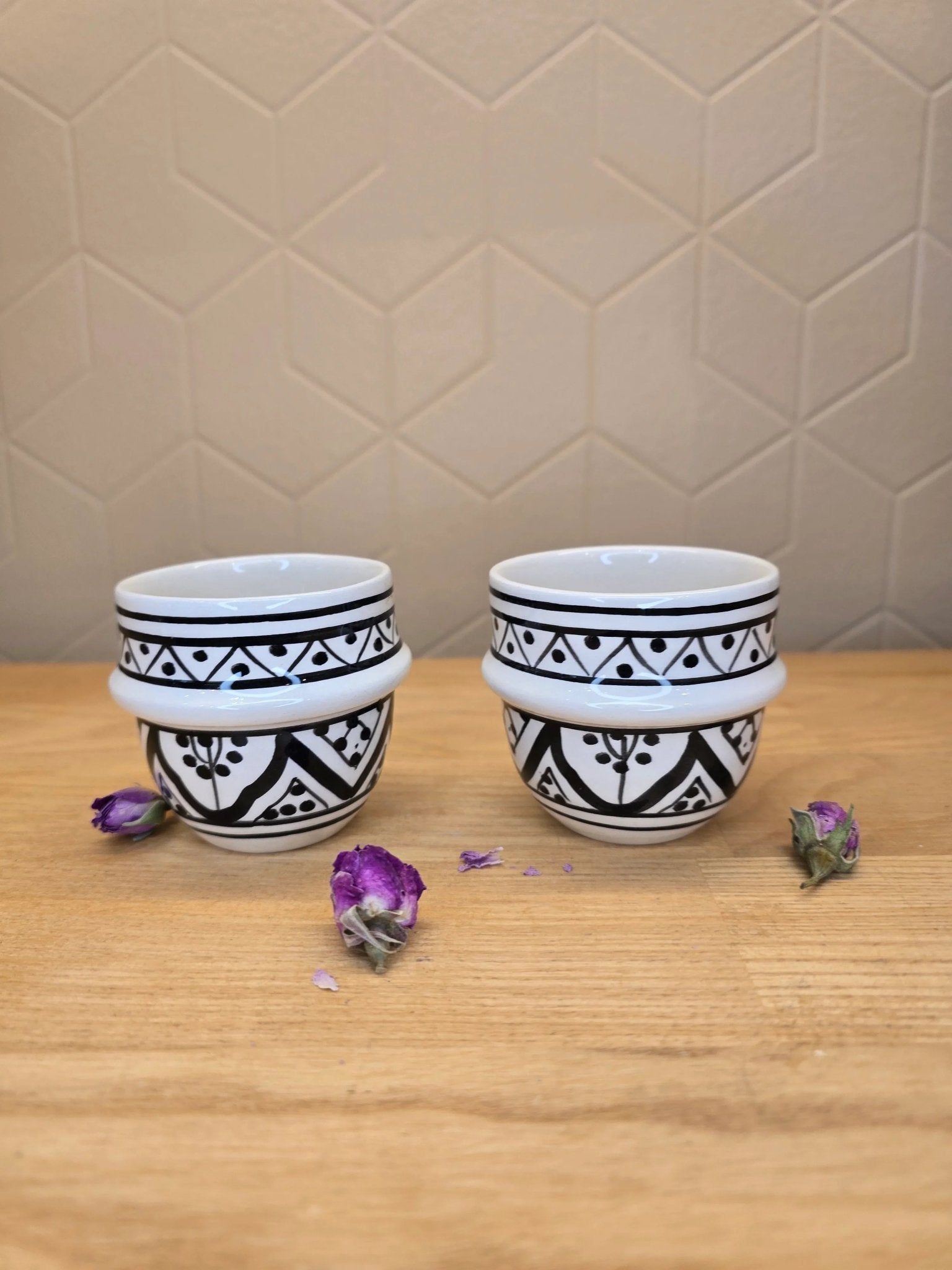 Mini Tasses à Expresso Beldi Noir et Blanc - Ij Beldi