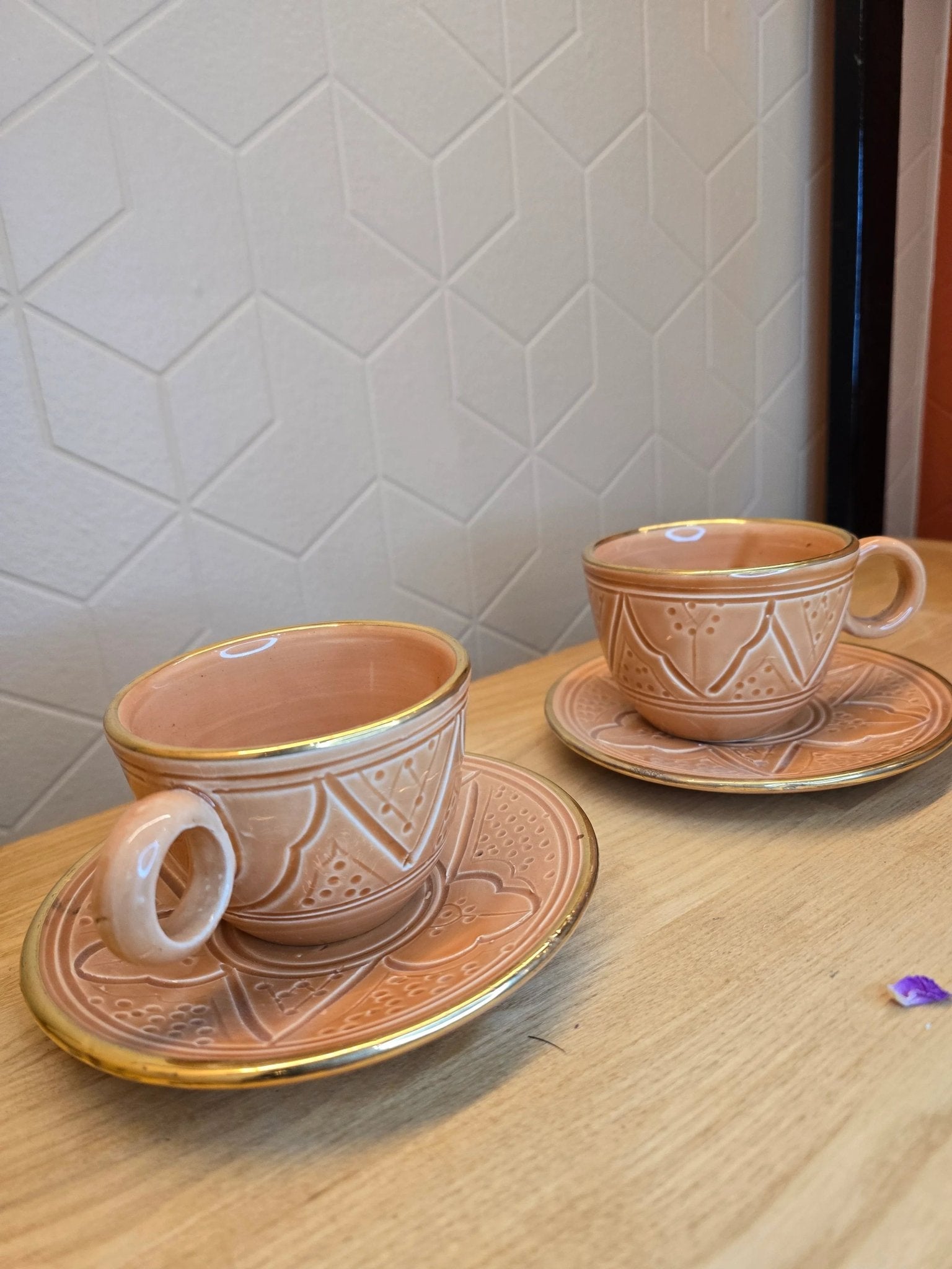 Tasse et Sous Tasse Beldi Orange Gold - Ij Beldi