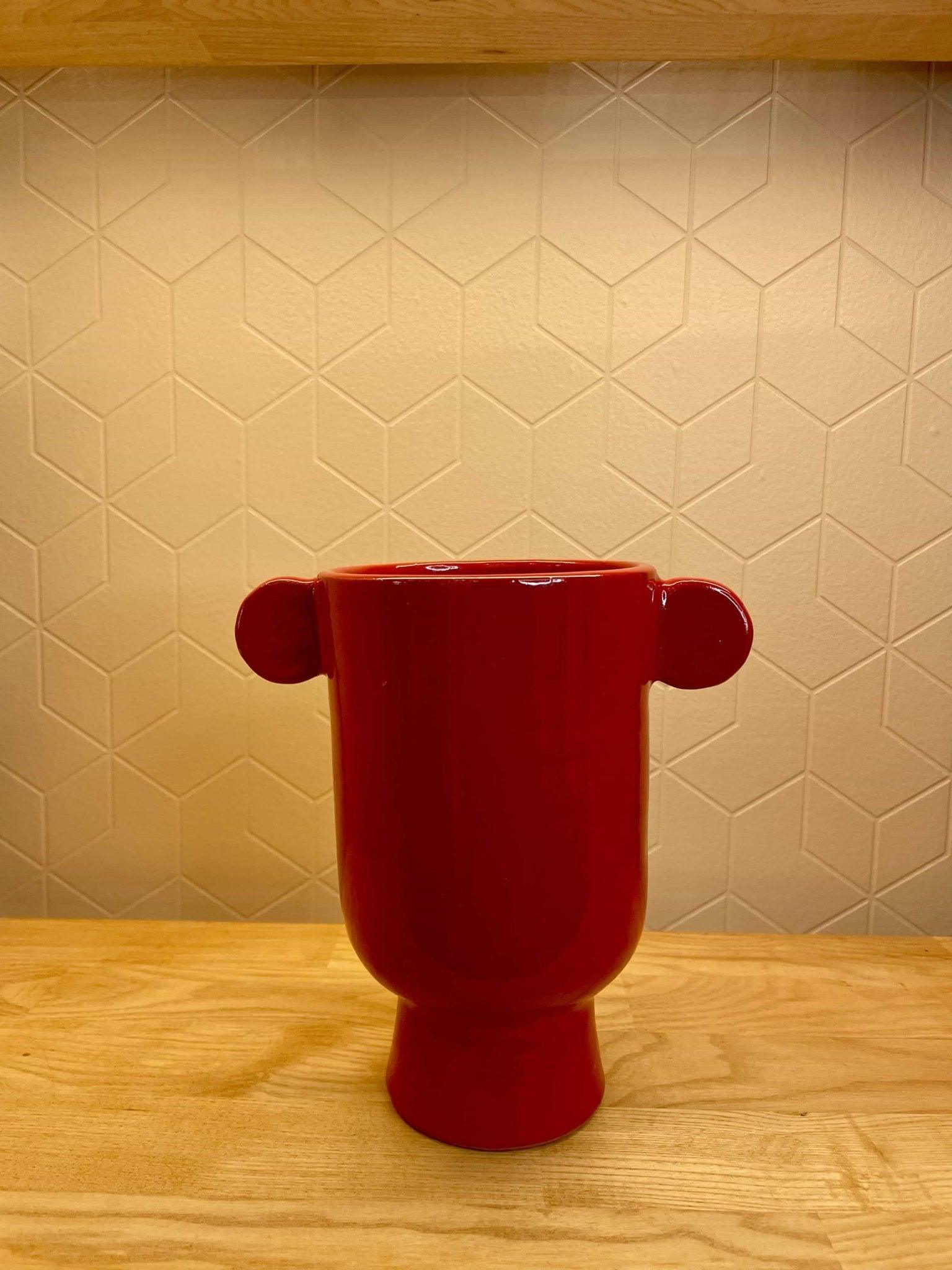 Vase rouge Taroudant céramique artisanale marocaine décoration orientale