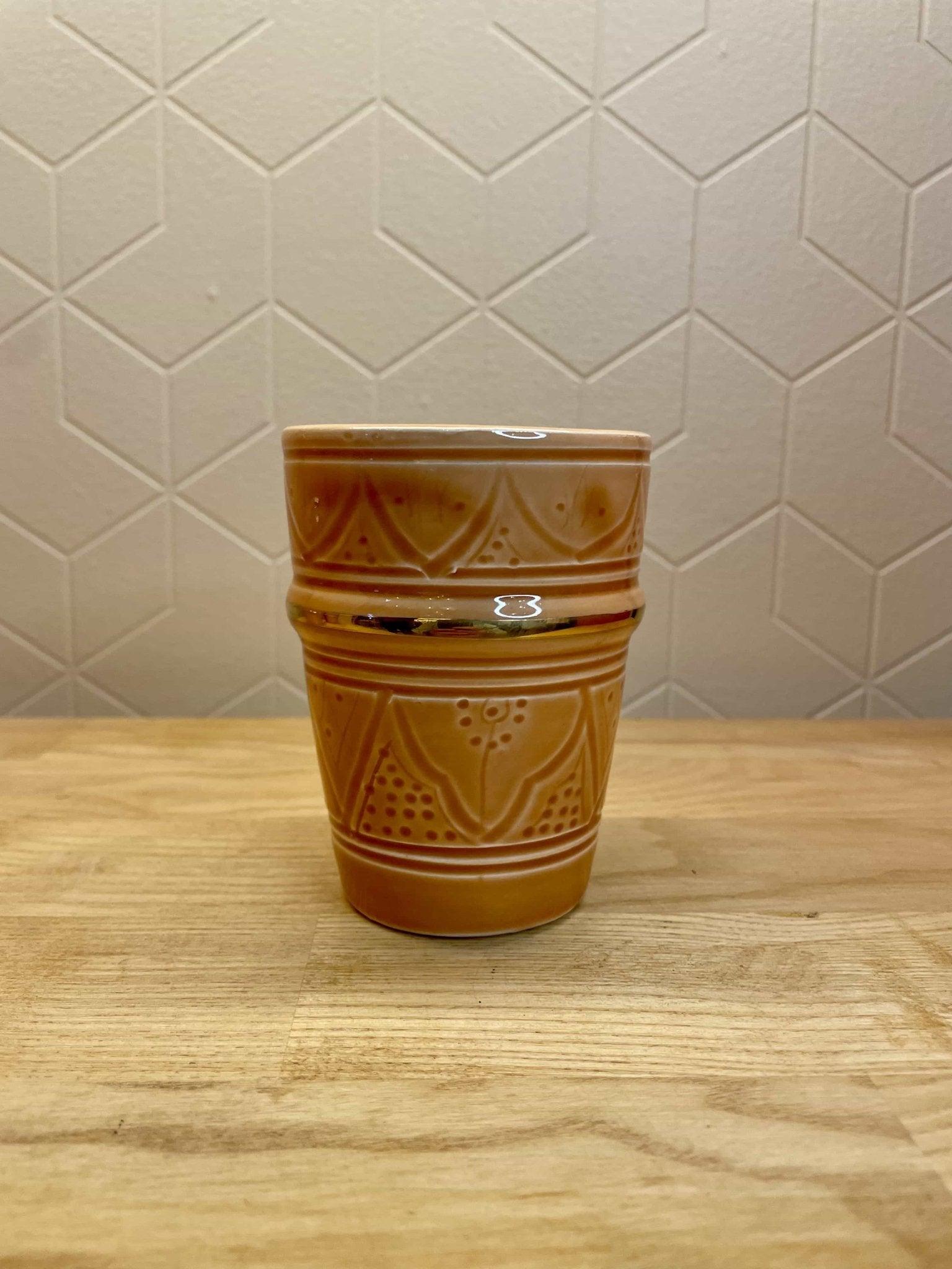 Verre Beldi Gold orange - Ij Beldi