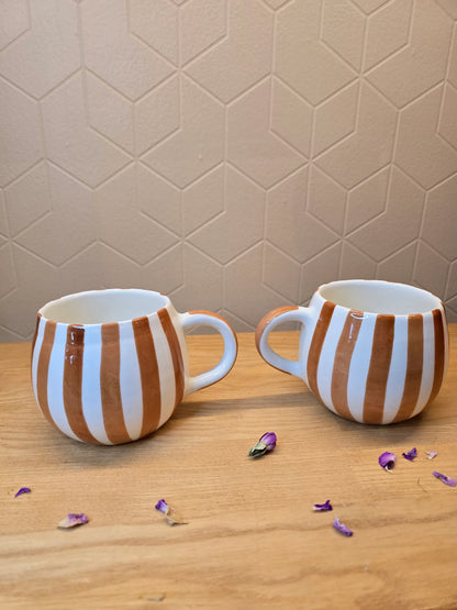 Mug Ourika Rayée Marron - Ij Beldi