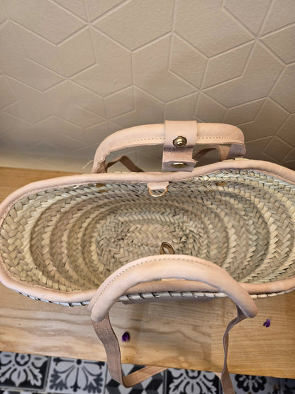 Mini Sac Panier Chic en Osier et Cuir - Ij Beldi