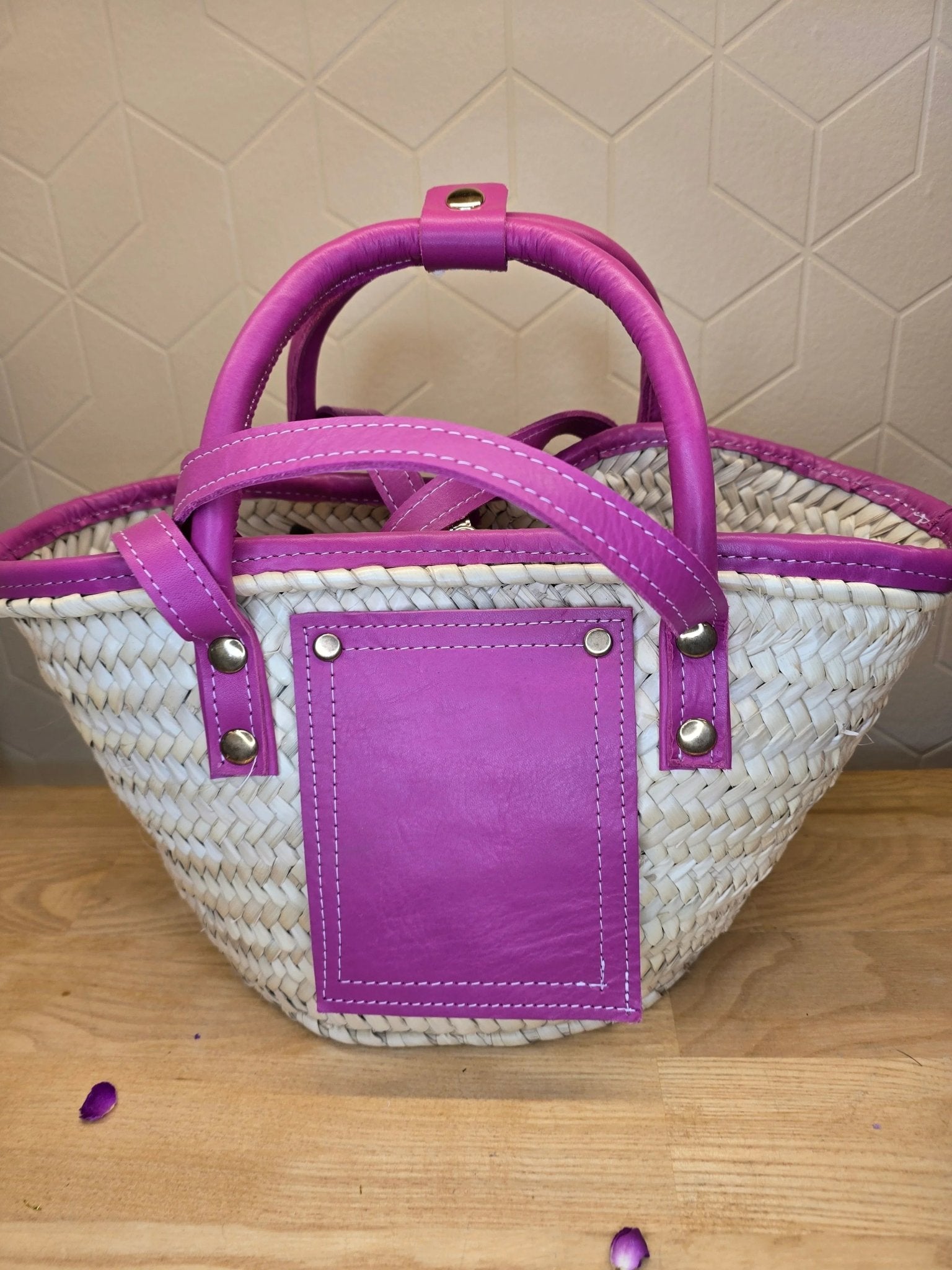 Mini Sac Panier Chic en Osier et Cuir - Ij Beldi