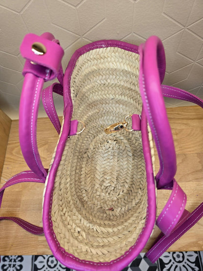 Mini Sac Panier Chic en Osier et Cuir - Ij Beldi