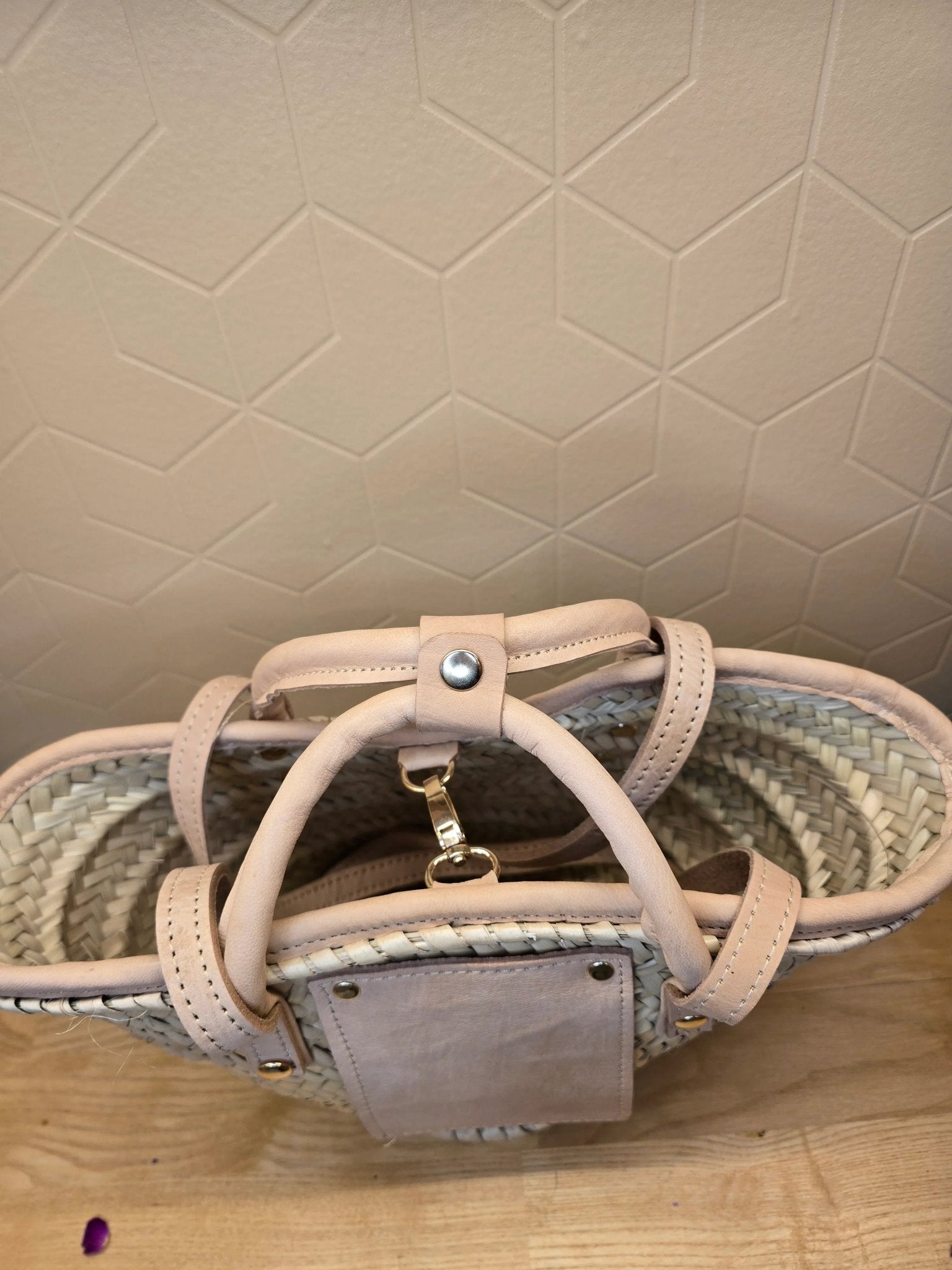 Mini Sac Panier Chic en Osier et Cuir - Ij Beldi