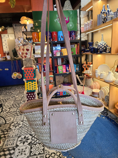Mini Sac Panier Chic en Osier et Cuir - Ij Beldi