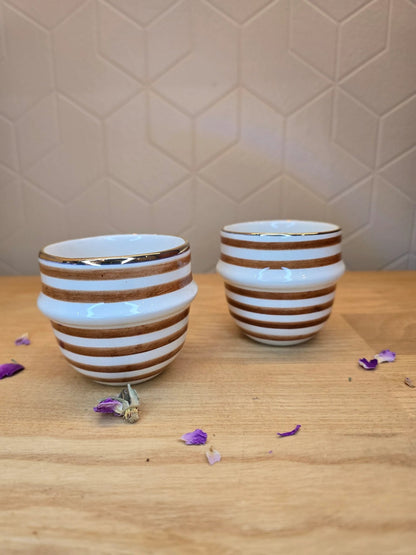 Mini Tasse à Expresso Rayé Gold - Ij Beldi