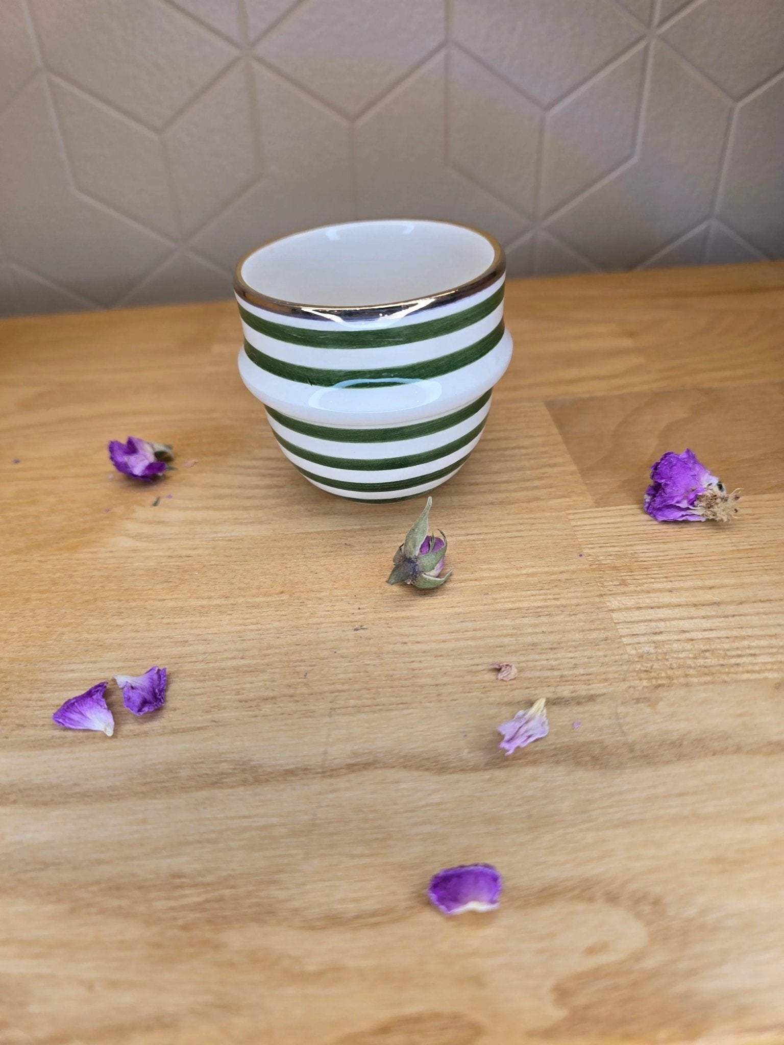 Mini Tasse à Expresso Rayé Gold - Ij Beldi