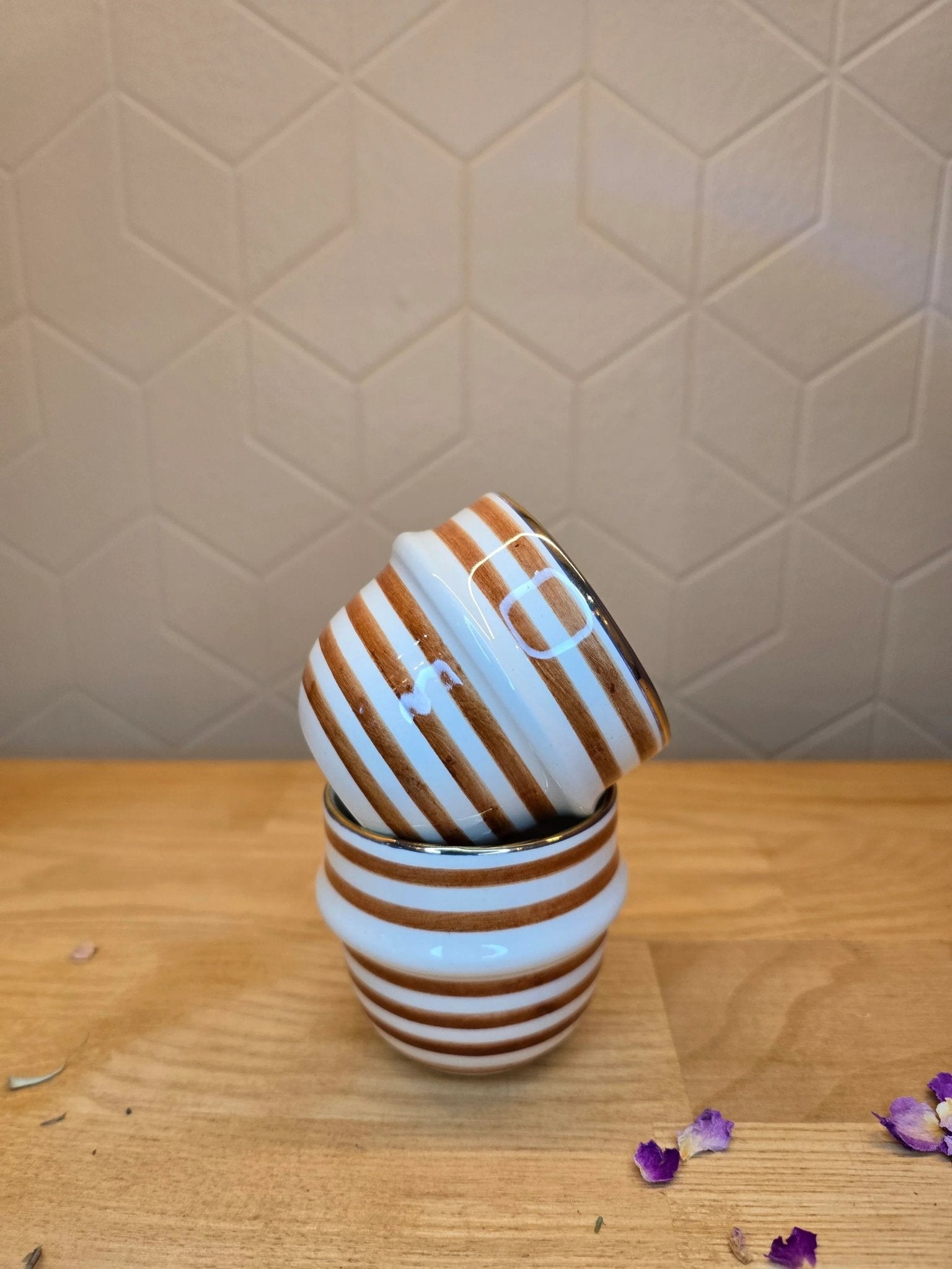 Mini Tasse à Expresso Rayé Gold - Ij Beldi