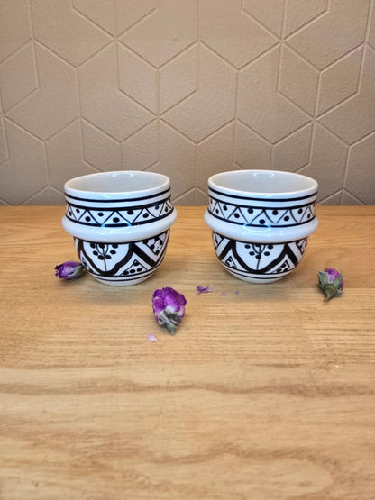 Mini Tasses à Expresso Beldi Noir et Blanc - Ij Beldi