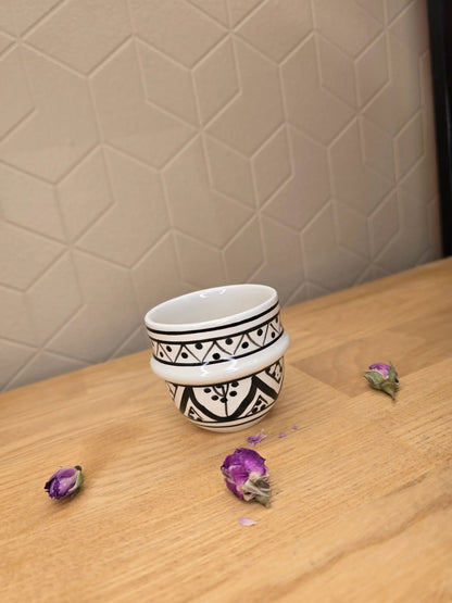 Mini Tasses à Expresso Beldi Noir et Blanc - Ij Beldi