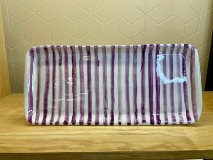 Plat Essaouira Rayé Rose - Ij Beldi