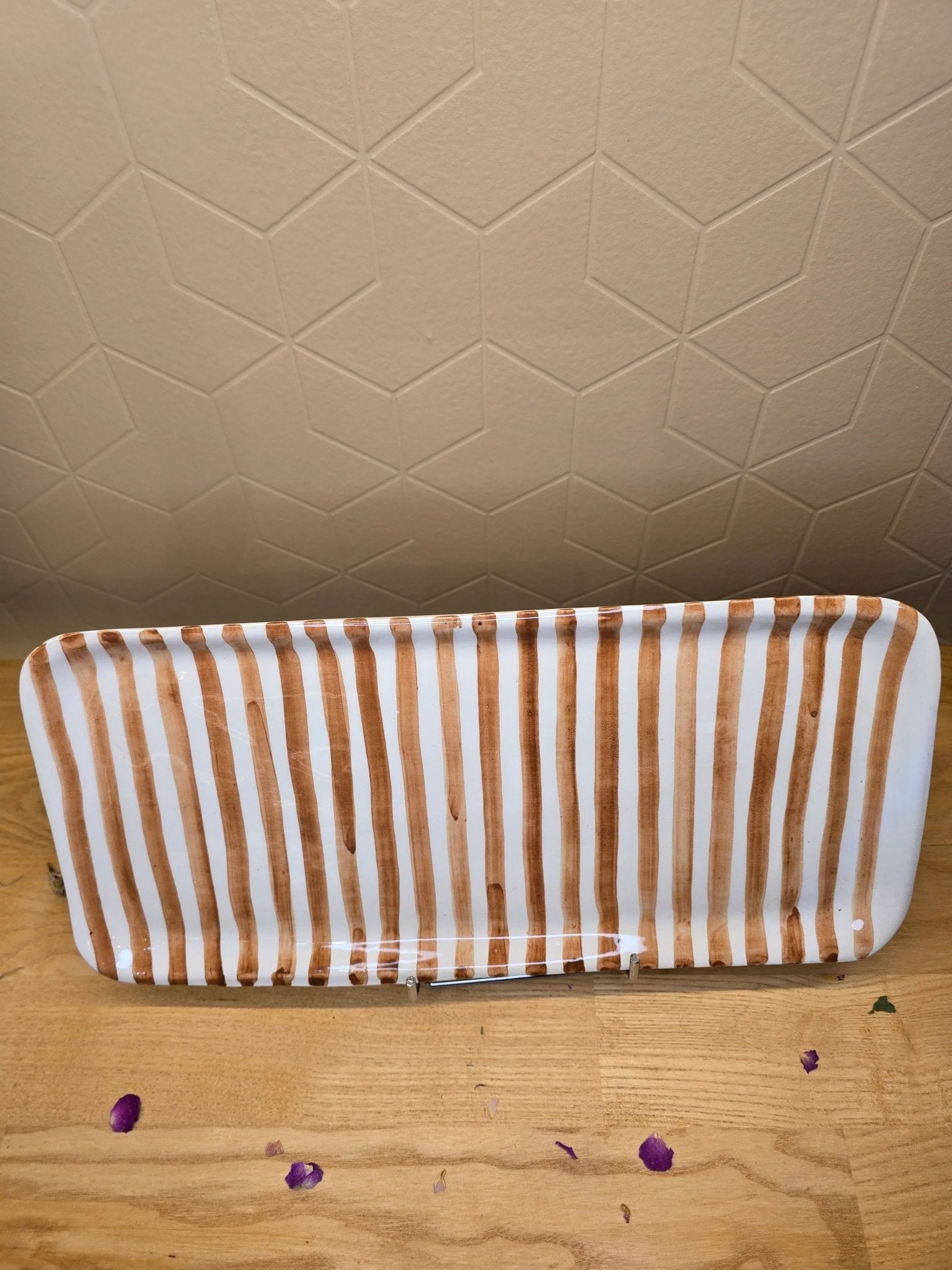 Plateau réctangulaire Essaouira Rayé Violet - Ij Beldi