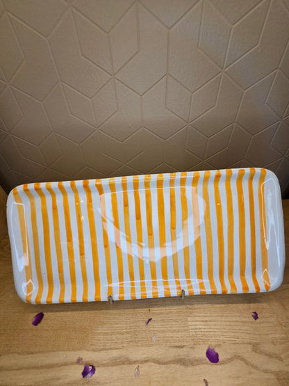 Plateau réctangulaire Essaouira Rayé Violet - Ij Beldi