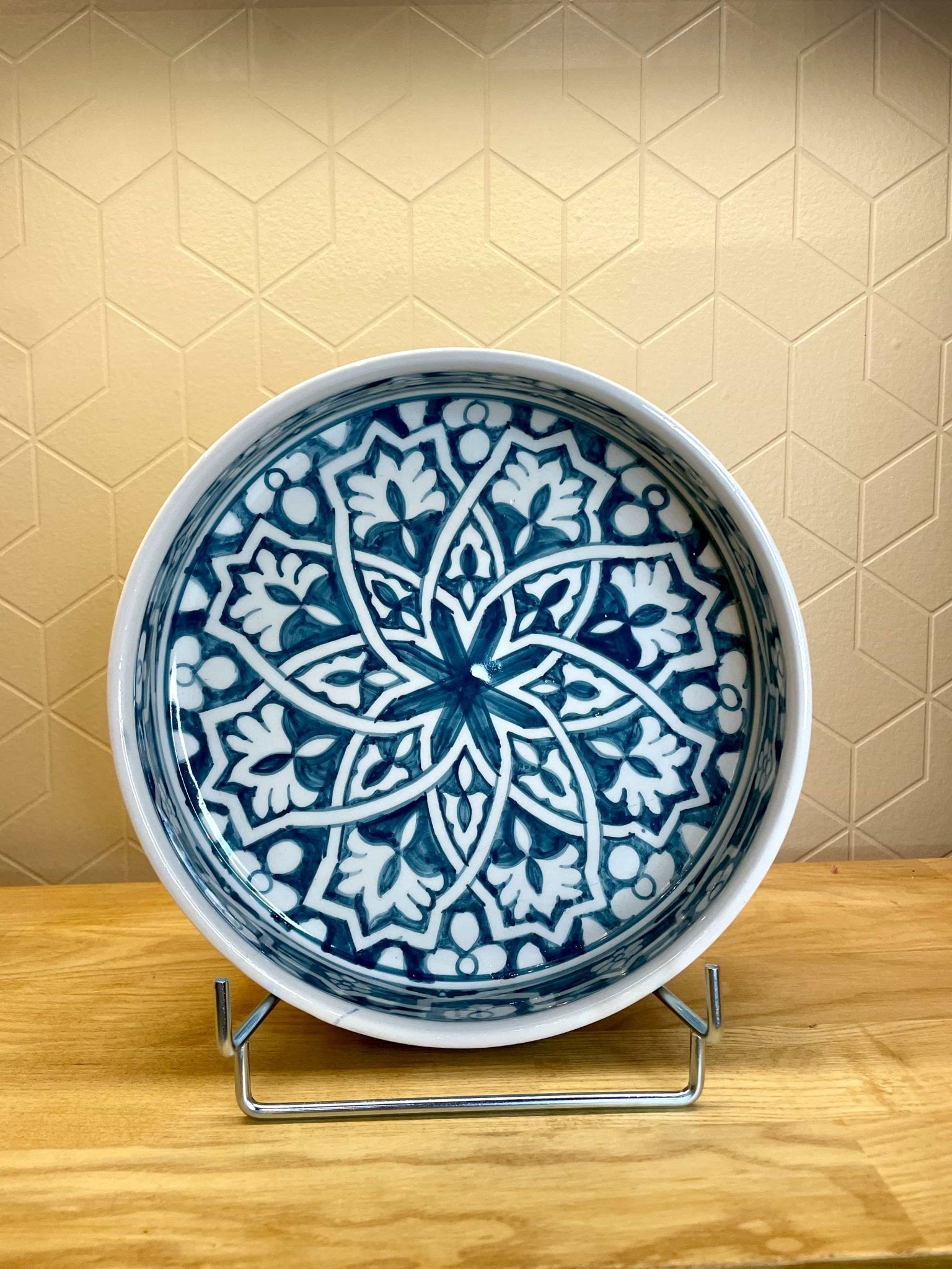 Saladier Zwak Fessi Bleu – Céramique Artisanale Marocaine - Ij Beldi