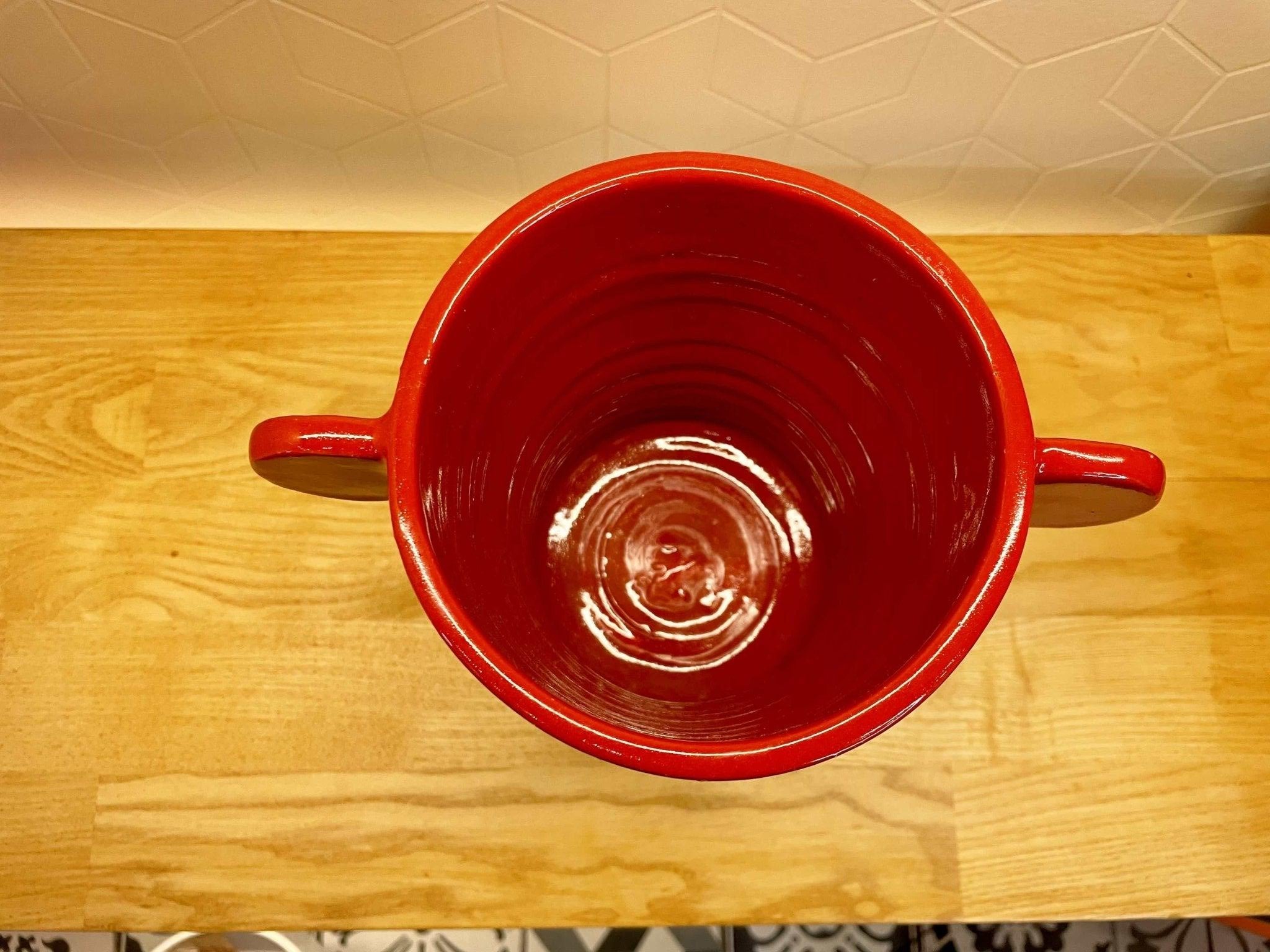 Vase rouge Taroudant décoration marocaine fait main Maroc