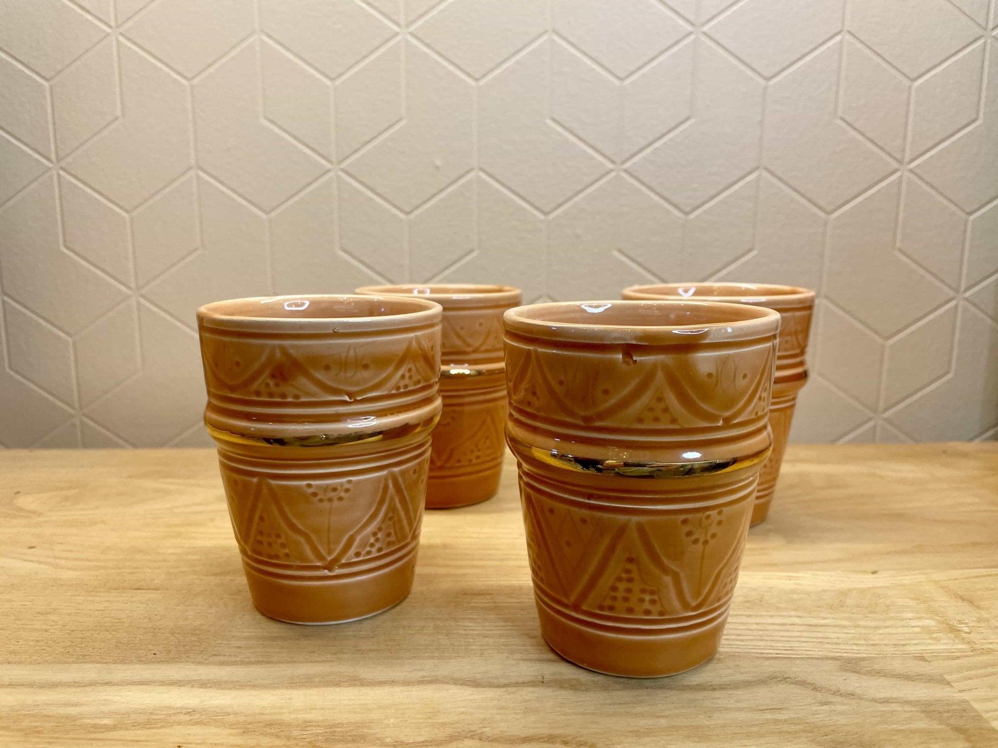 Verre Beldi Gold orange - Ij Beldi