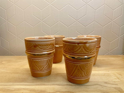 Verre Beldi Gold orange - Ij Beldi