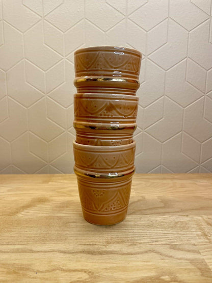 Verre Beldi Gold orange - Ij Beldi