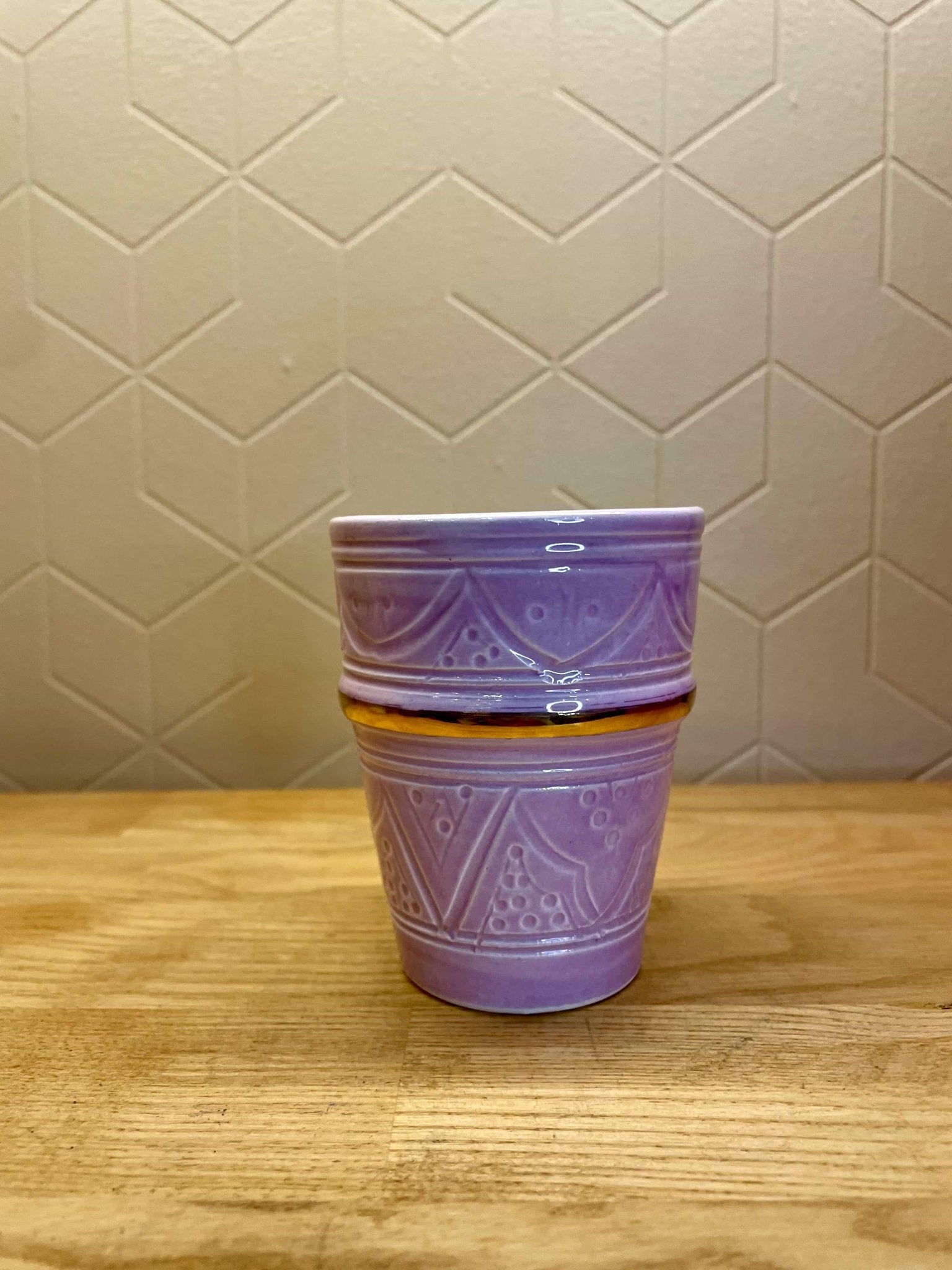 Verre Beldi Lila Gold - Ij Beldi