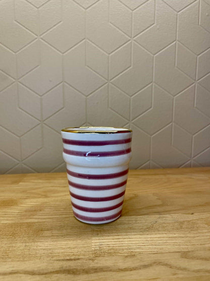 Verre céramique rayé gold artisanat marocain thé café